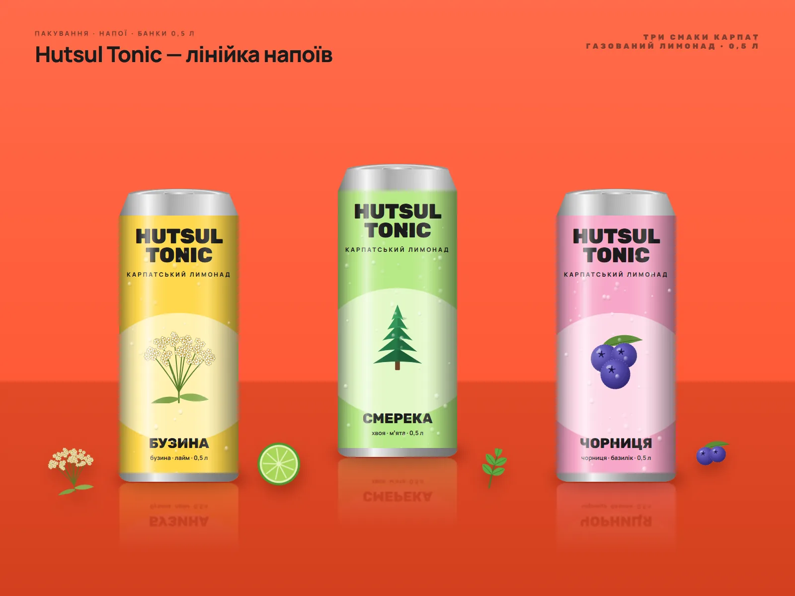Hutsul Tonic — Лінійка напоїв, три смаки